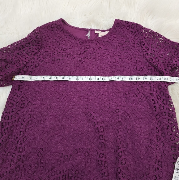 Philosophy Eyelet purple Plus Size Blousse Shirt size 2x - Picture 7 of 8